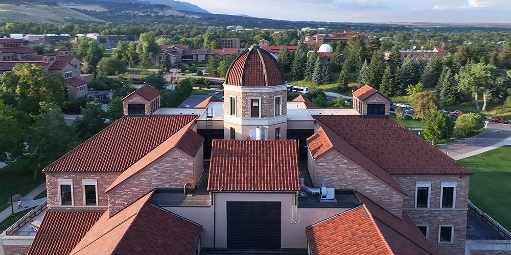 Aerial shot of the Koelbel Building