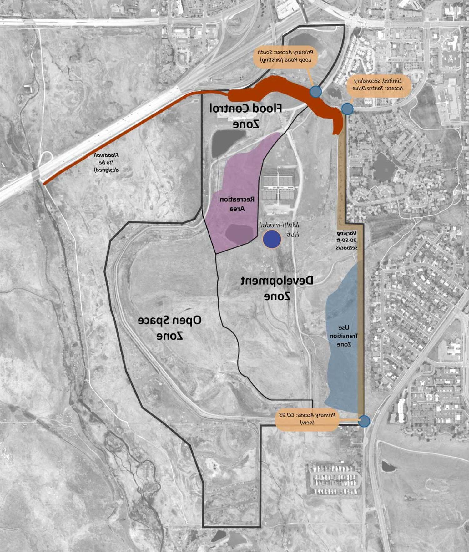 Map and concept plan of CU Boulder South