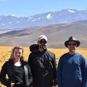 Left to right: Brian Hynek, professor of geological sciences and LASP research associate; Adam Solon, graduate student in ecology and evolutionary biology; and Amanda Steckel, 地质科学和LASP研究生. 