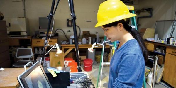 Student working in lab