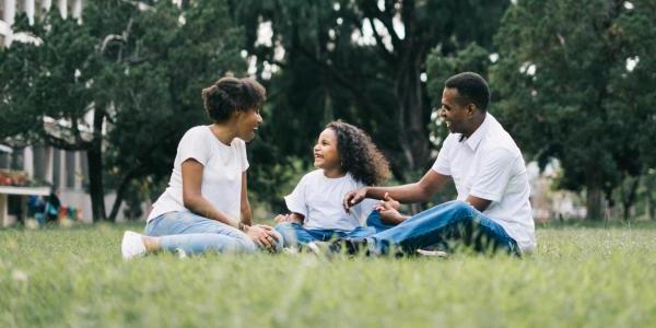 Family in a park