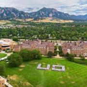 First-year engineering students gather to show their Buff pride for a drone